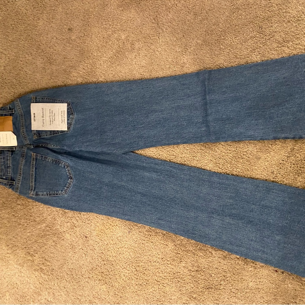 Cotton On curvy bootcut.gap proof waist mini flare 24 and 26 waist sea blue